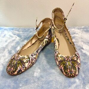 Treasure & Bond Jules Ankle Strap Ballet‎ Flat Size 7 Pink Floral original $99
